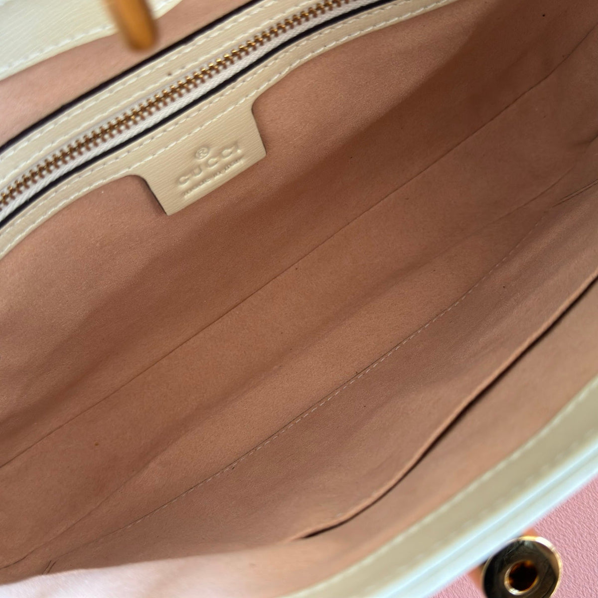 GG Jackie 1961 Small Shoulder Bag Beige Brown Calfskin Canvas 280970