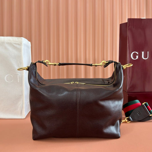 GG Brera Medium Crossbody Bag Burgundy Lambskin