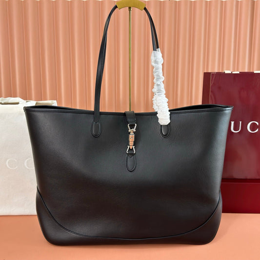 GG Jackie Large Tote Bag Black Lambskin