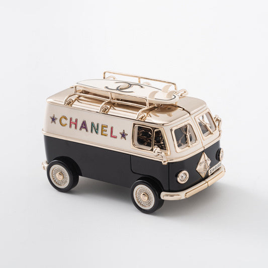 CC Los Angleles Mini Van Minaudiere Black White Acrylic
