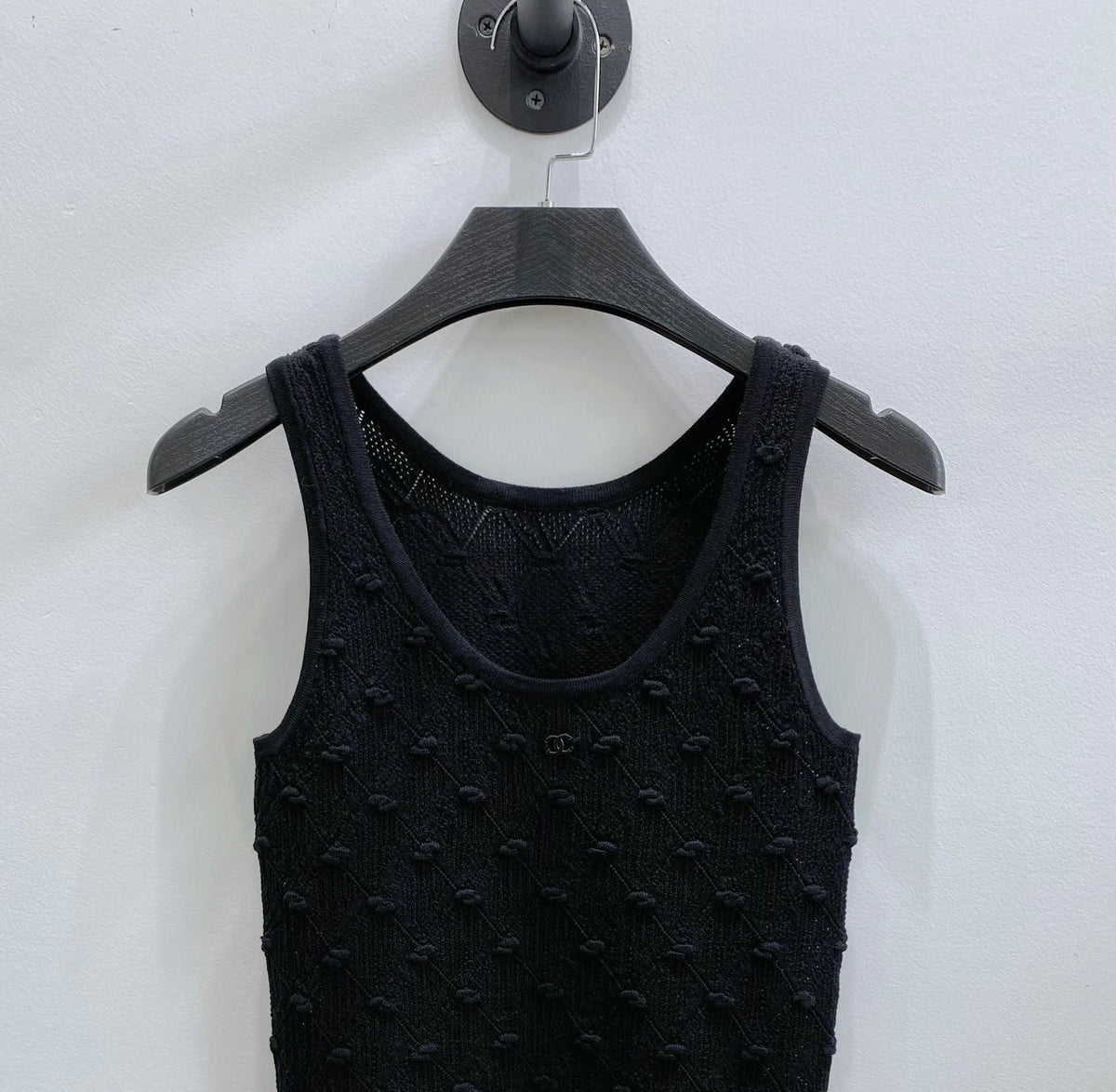 CC 26s Knit Tank Top Black Cotton Viscose 423128