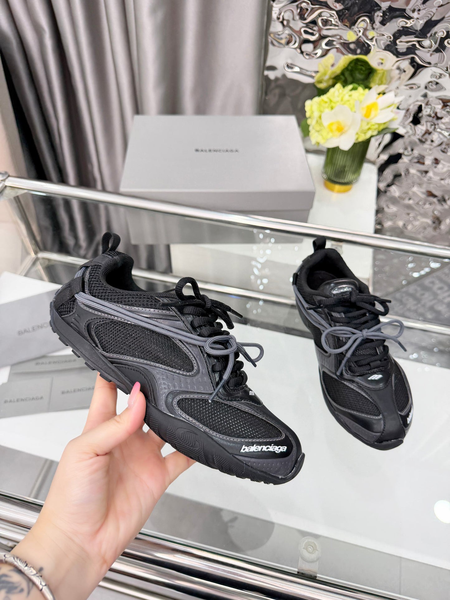 Balenciaga Monday Sneakers Black Mesh TPU 714950