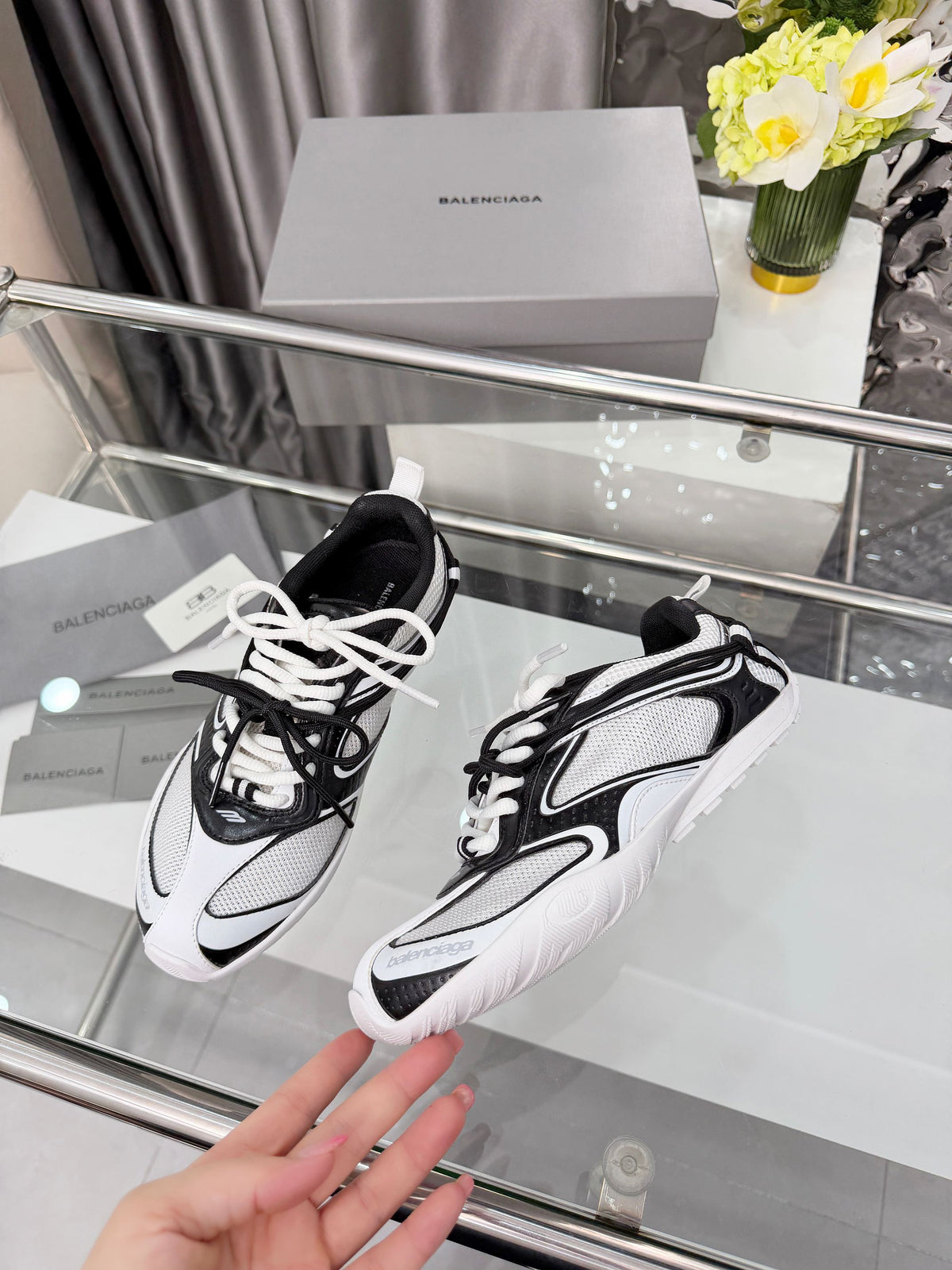 Balenciaga Monday Sneakers Black White Mesh TPU 714949