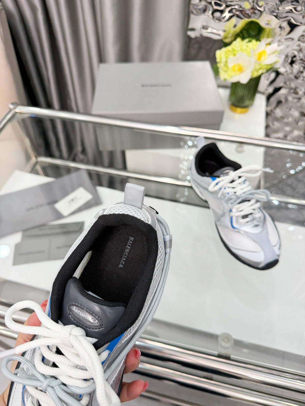 Balenciaga Monday Sneakers White Sliver Mesh TPU 714947