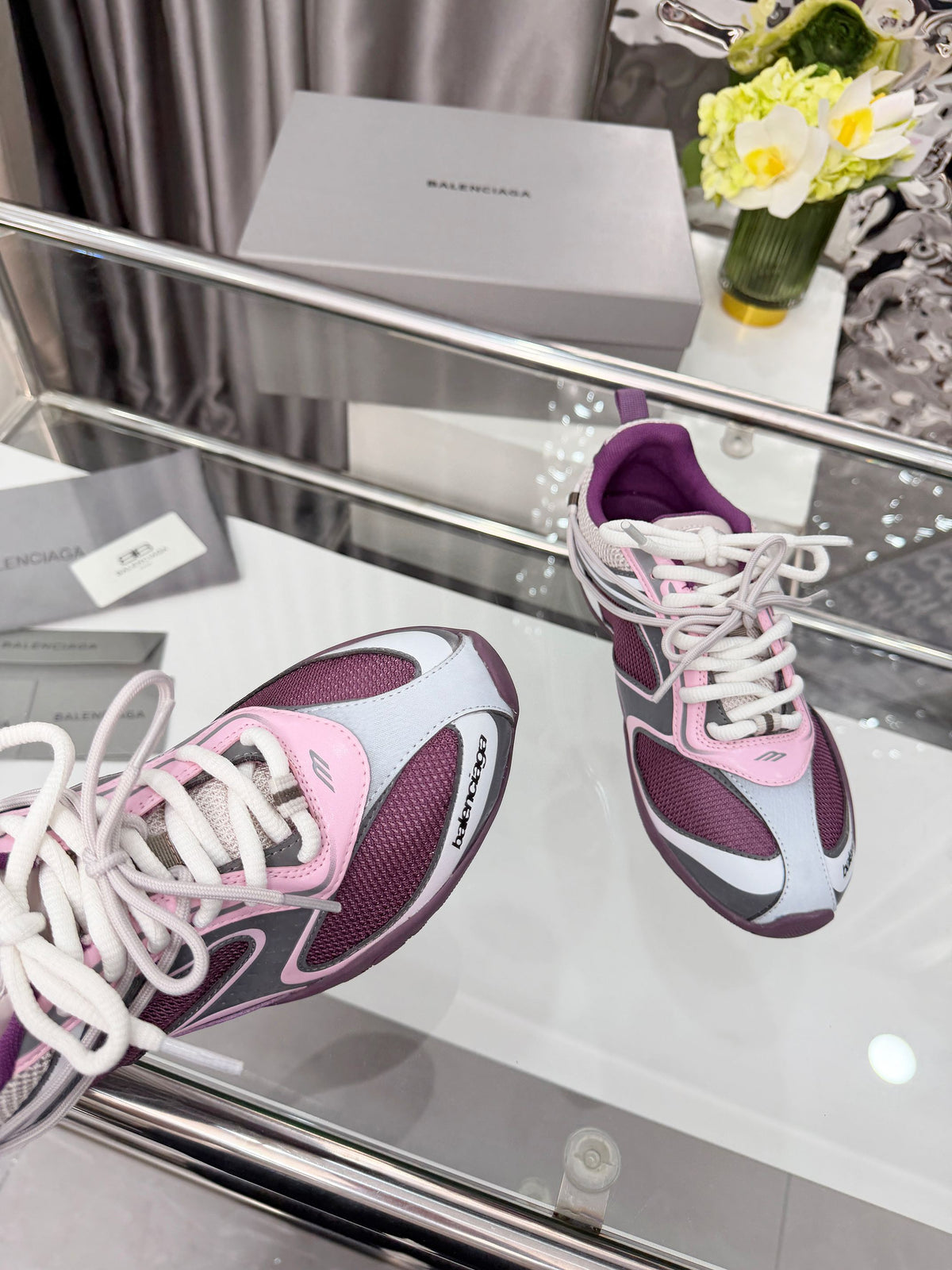Balenciaga Monday Sneakers Grey Purple Mesh TPU 714946