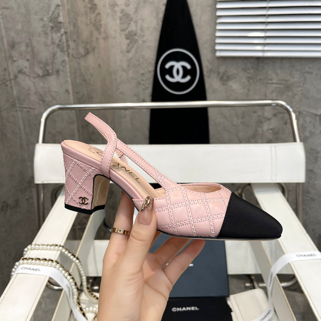 CC Stitched Slingback 6cm Light Pink Sheepskin 817403