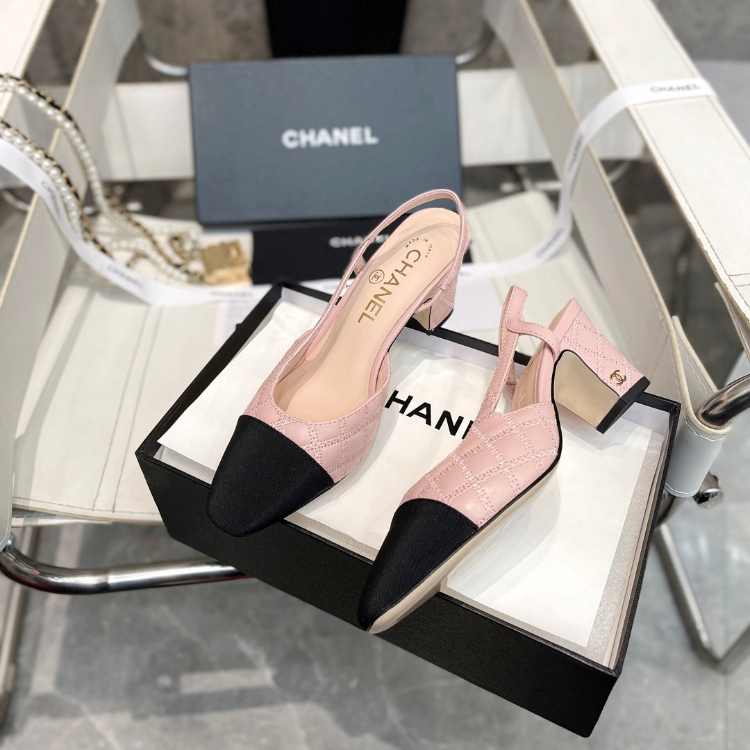 CC Stitched Slingback 6cm Light Pink Sheepskin 817403