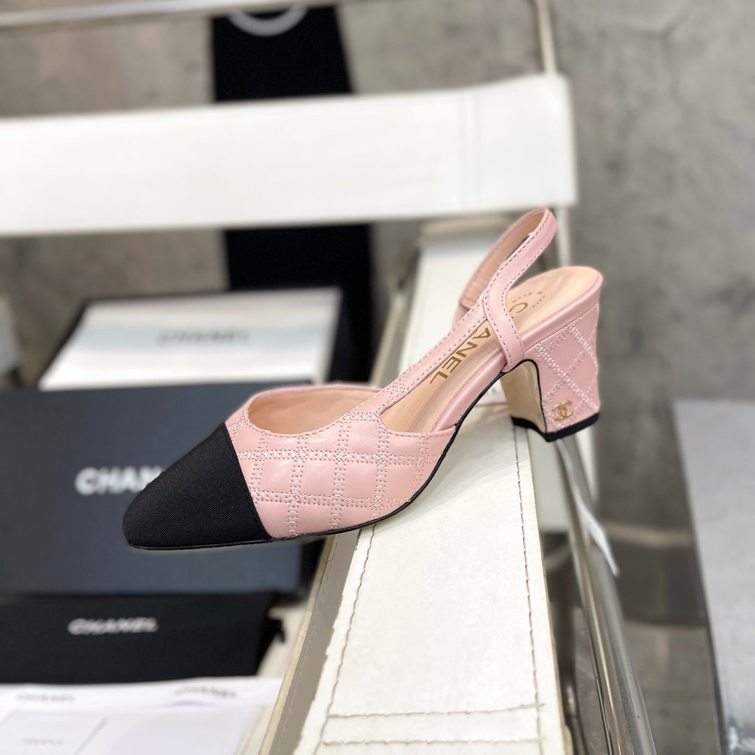 CC Stitched Slingback 6cm Light Pink Sheepskin 817403