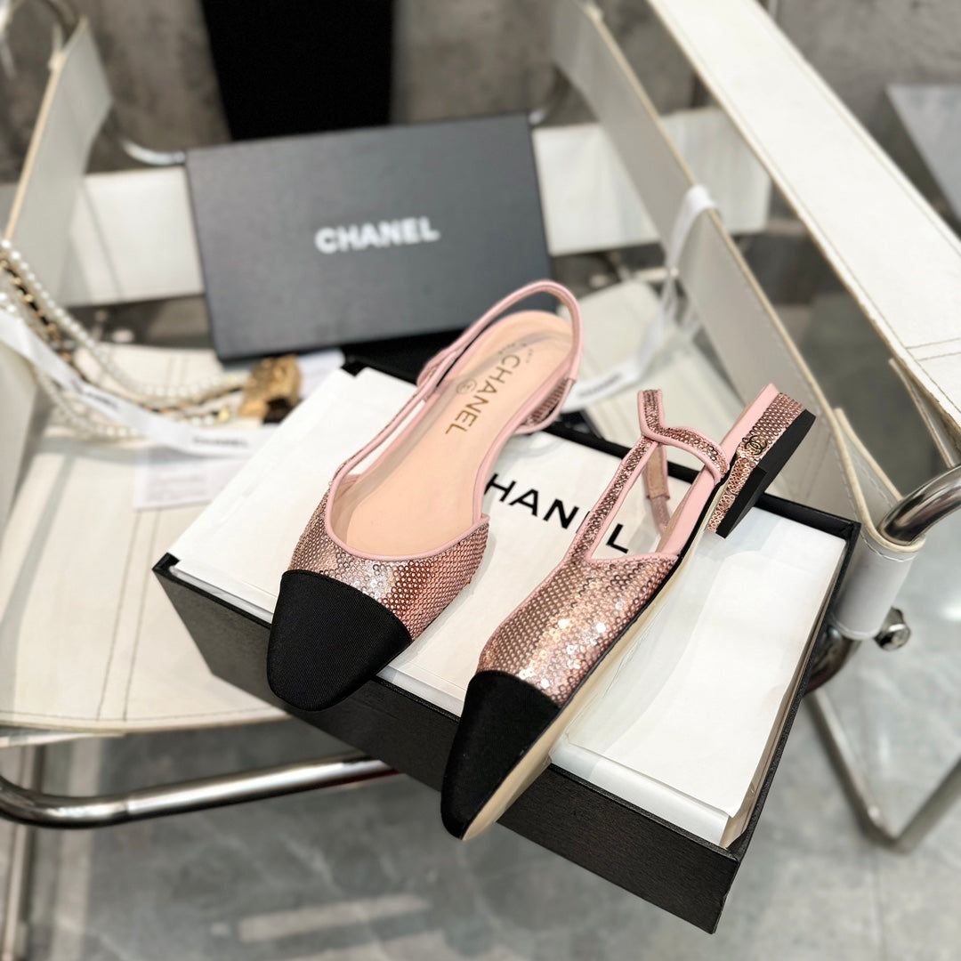 CC 26s Slingback Light Pink Glittered Sheepskin 816193