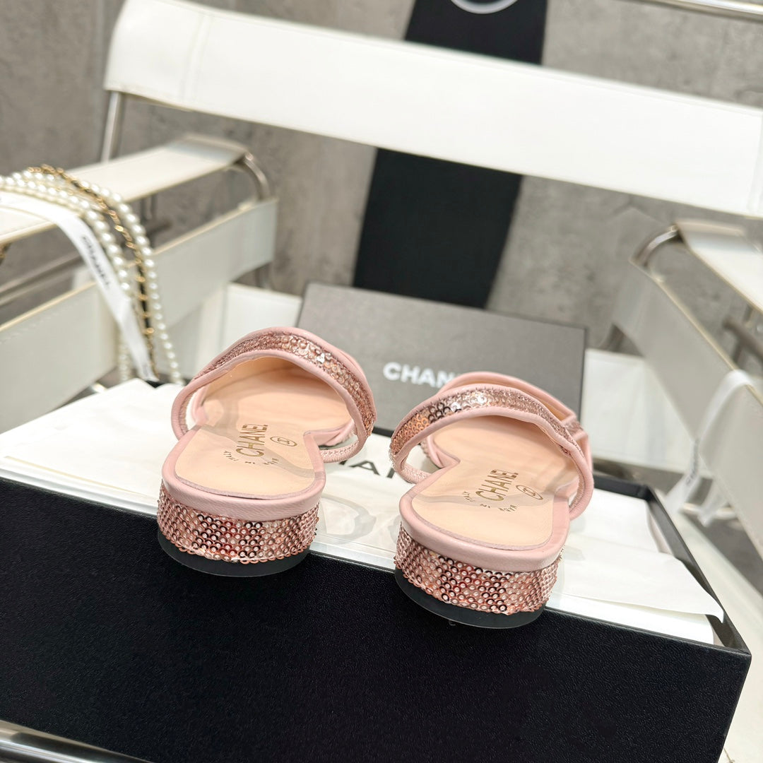 CC 26s Slingback Light Pink Glittered Sheepskin 816193
