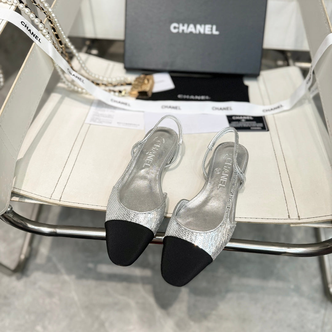 CC 26s Slingback Sliver Glittered Sheepskin 816196