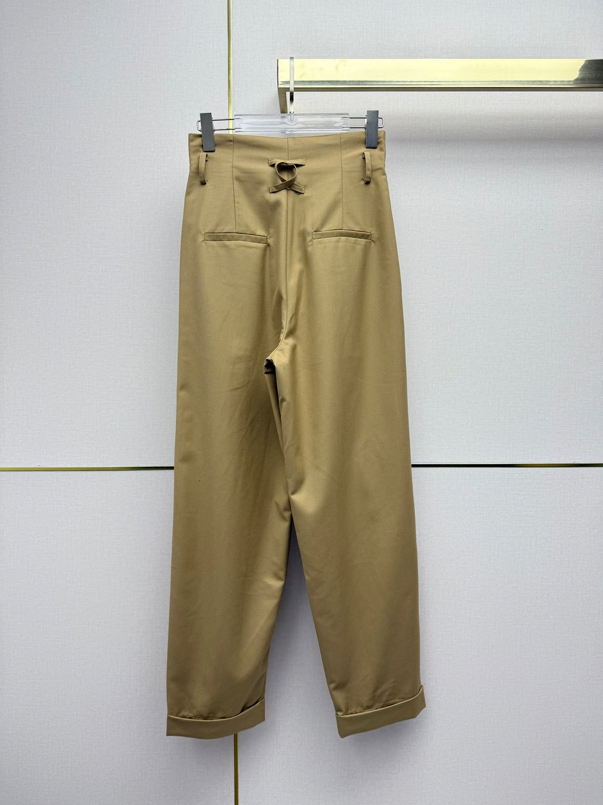 CC 26s Pleated Dress Trousers Khaki Cotton 421825