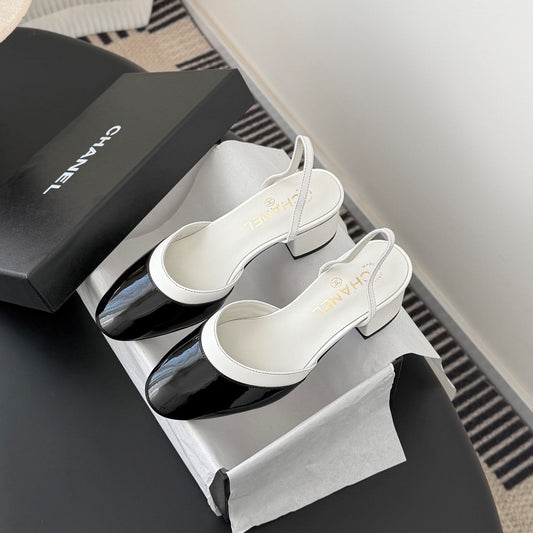 CC 26c Slingback White Black Patent Leather 605329