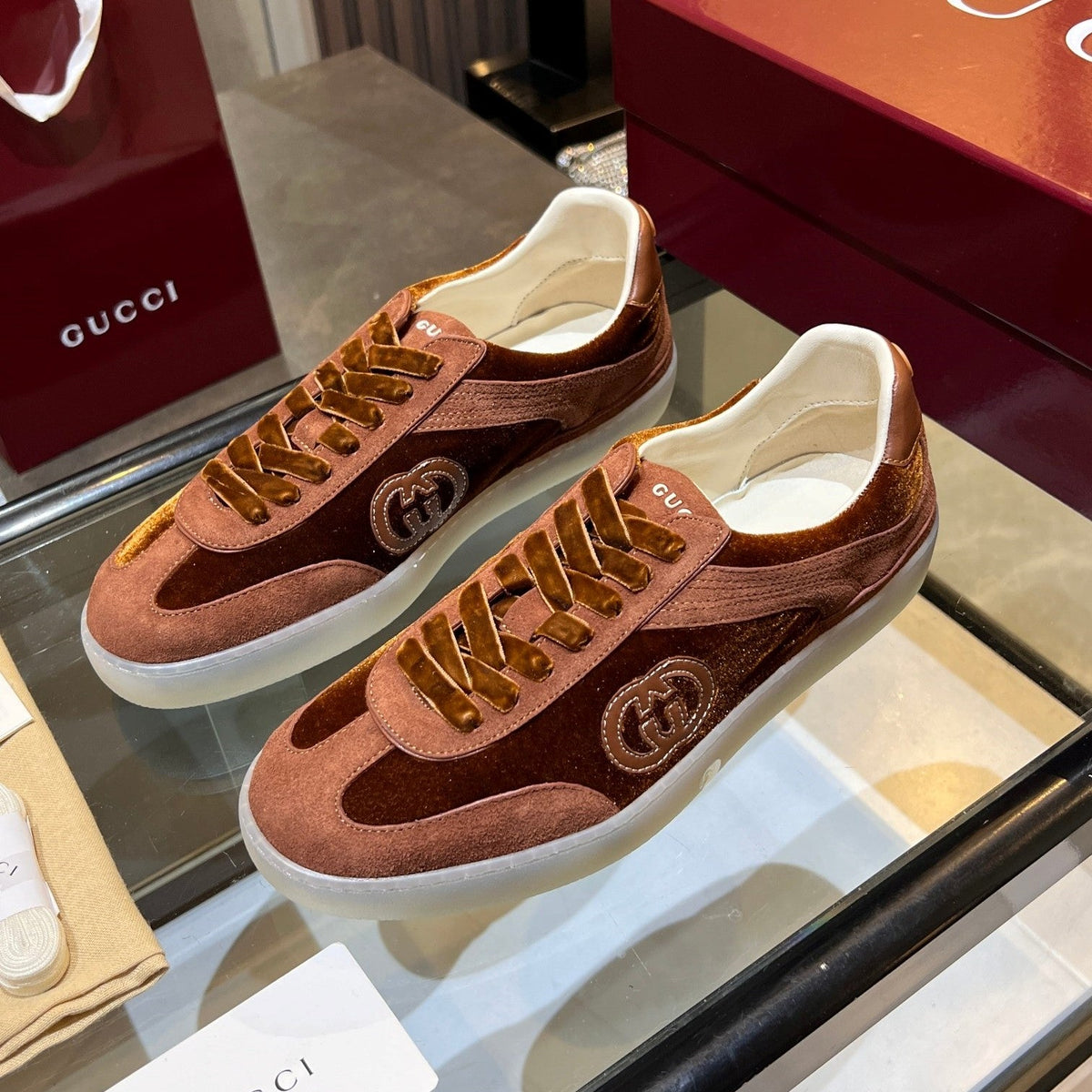 GG G75 Sneaker Brown Suede 818365