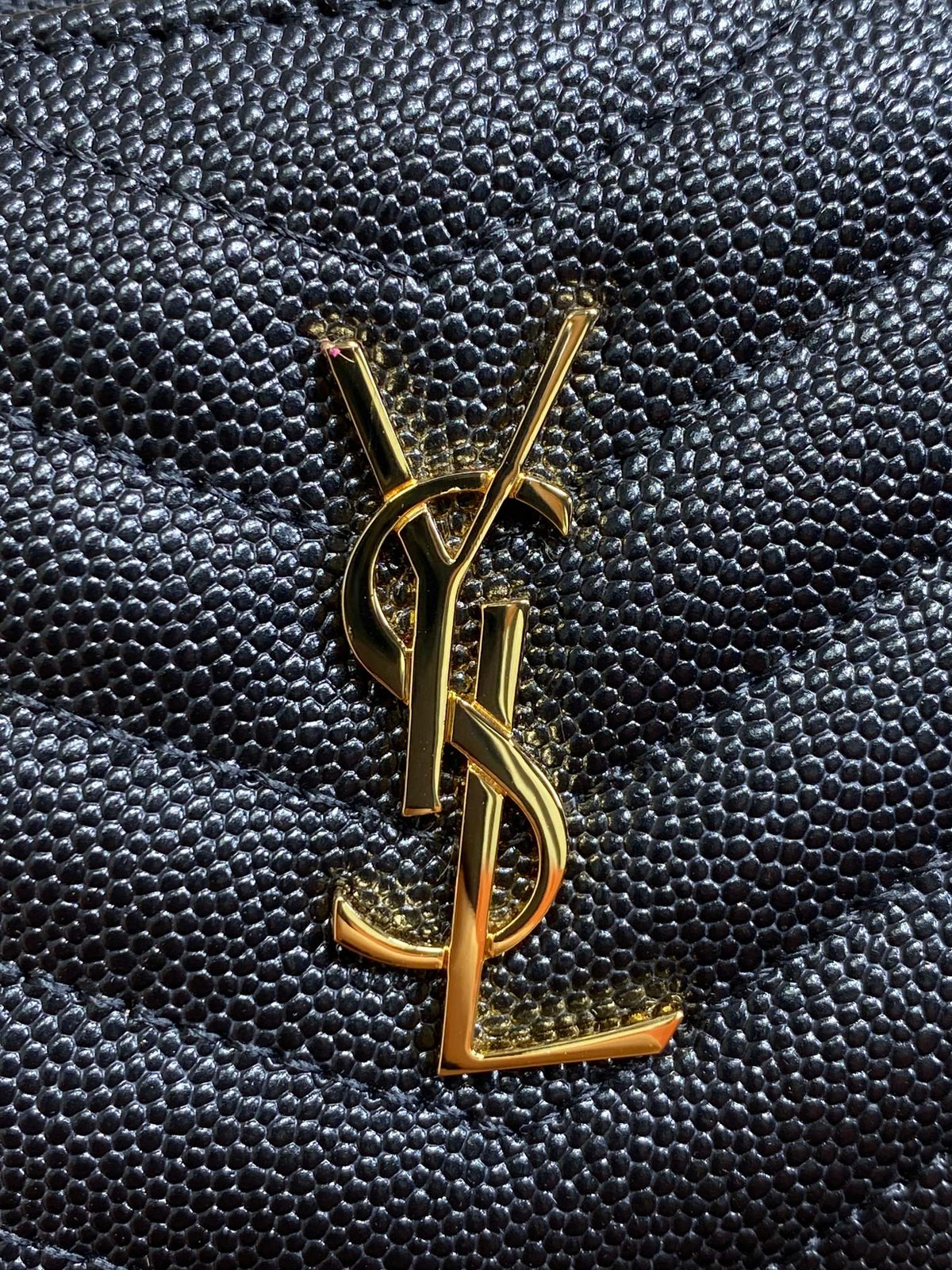 YSL Monogram Wallet Wallet 13cm Black Caviar Cowhide GHW