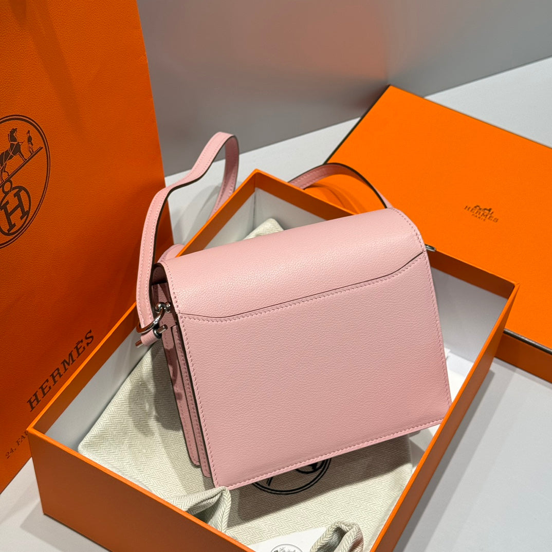 HM SAC ROULIS 18 PINK PASTEL EVERCOLOR CALFSKIN237570