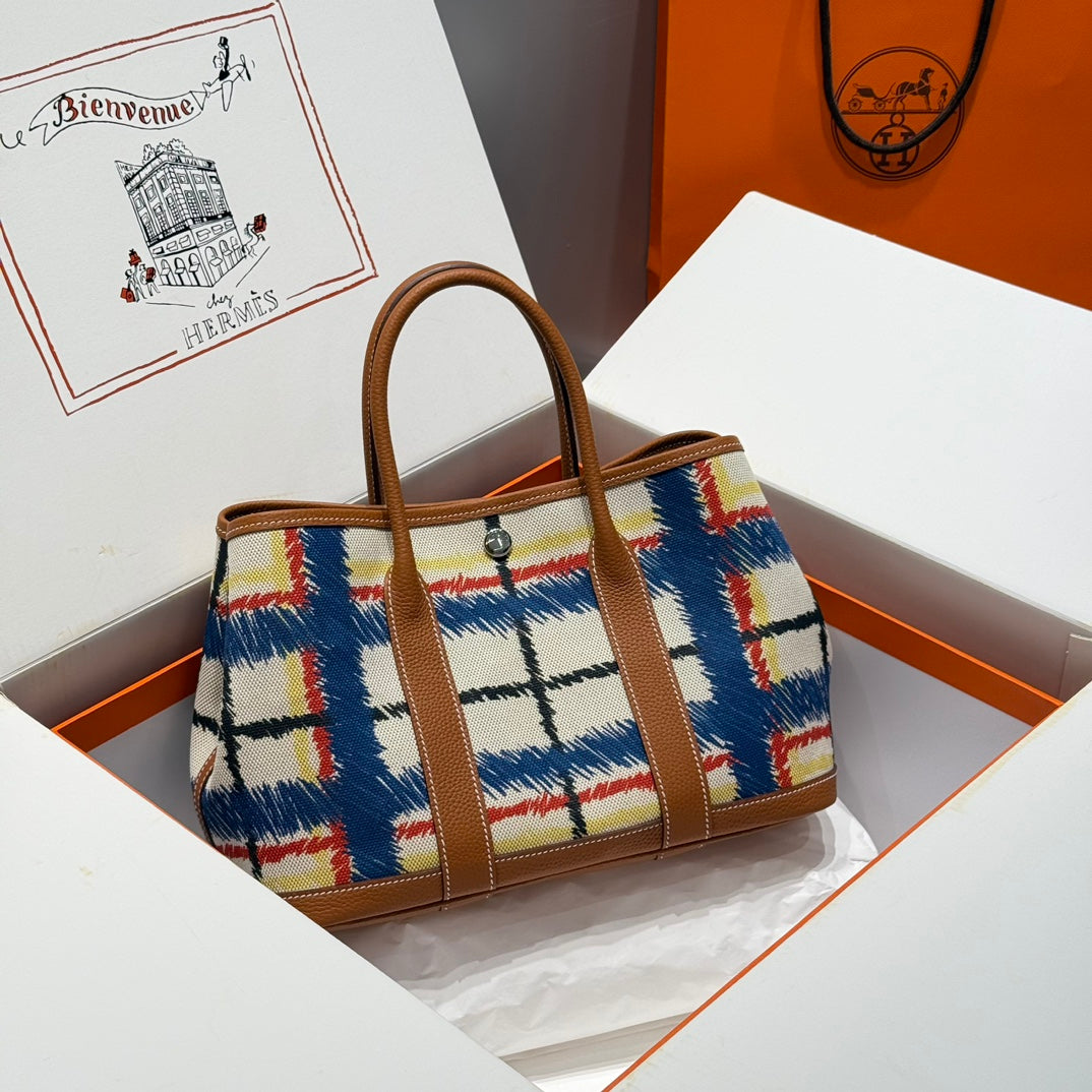 HM Garden Party 30 bag Multicolor Canvas and Negonda Calfskin 243192