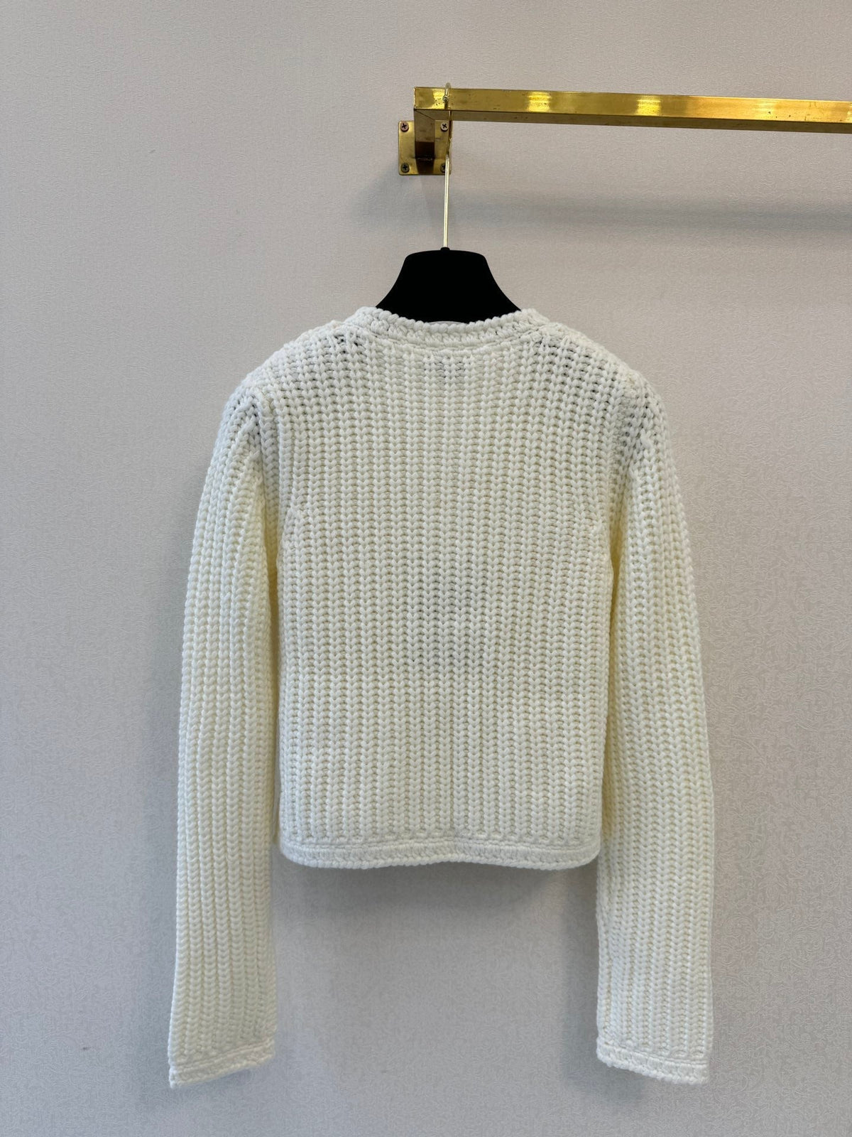 CC 26s Knitted Cardigan Cream Cashmere Wool 424679