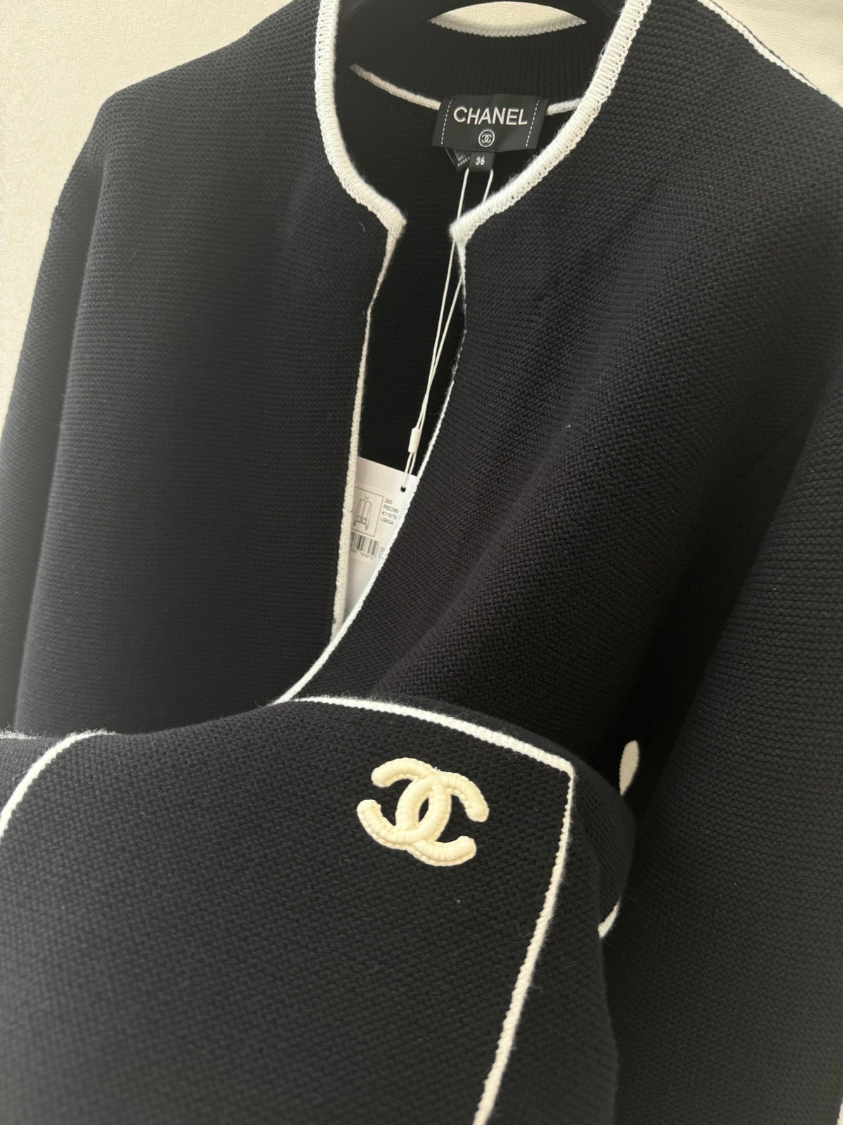 CC 26s Neck Cardigan Black Cotton Cotton