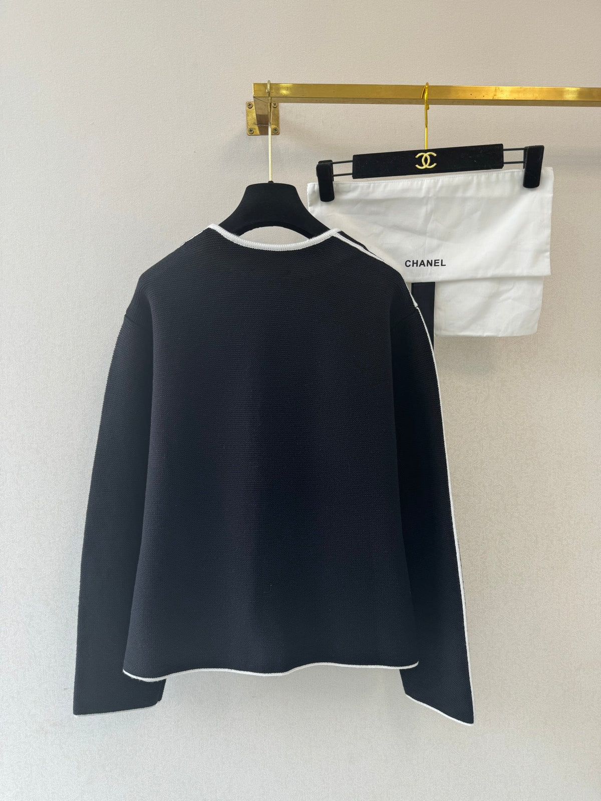 CC 26s Neck Cardigan Black Cotton Cotton
