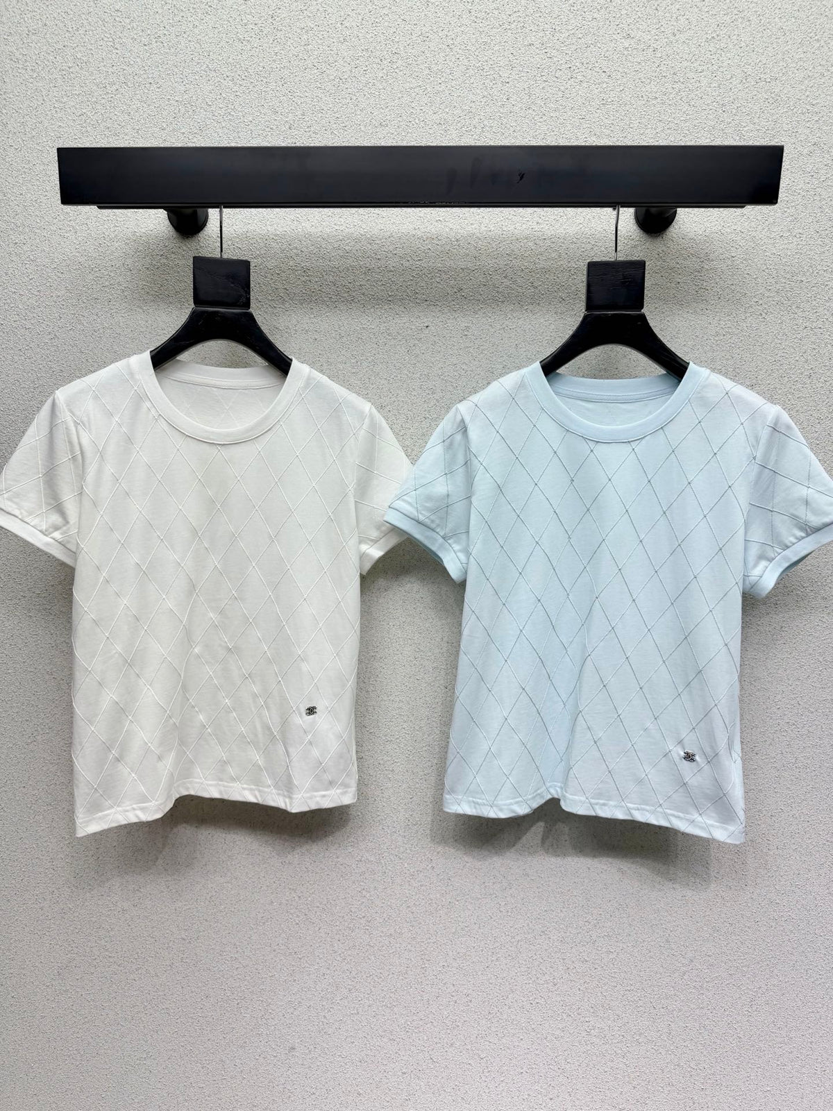 CC 26s Diamond-Patterned Short-Sleeved T-shirt Cotton 398349