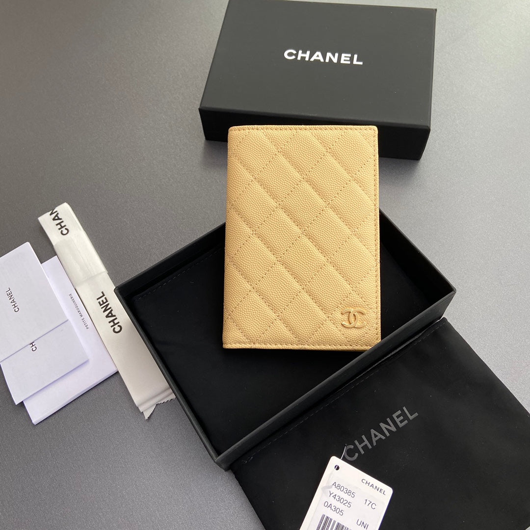 CC Passport Holder Yellow Caviar 234697