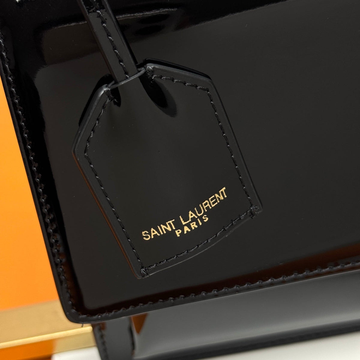 YSL Sunset Bag 22cm Black Patent Leather 285540