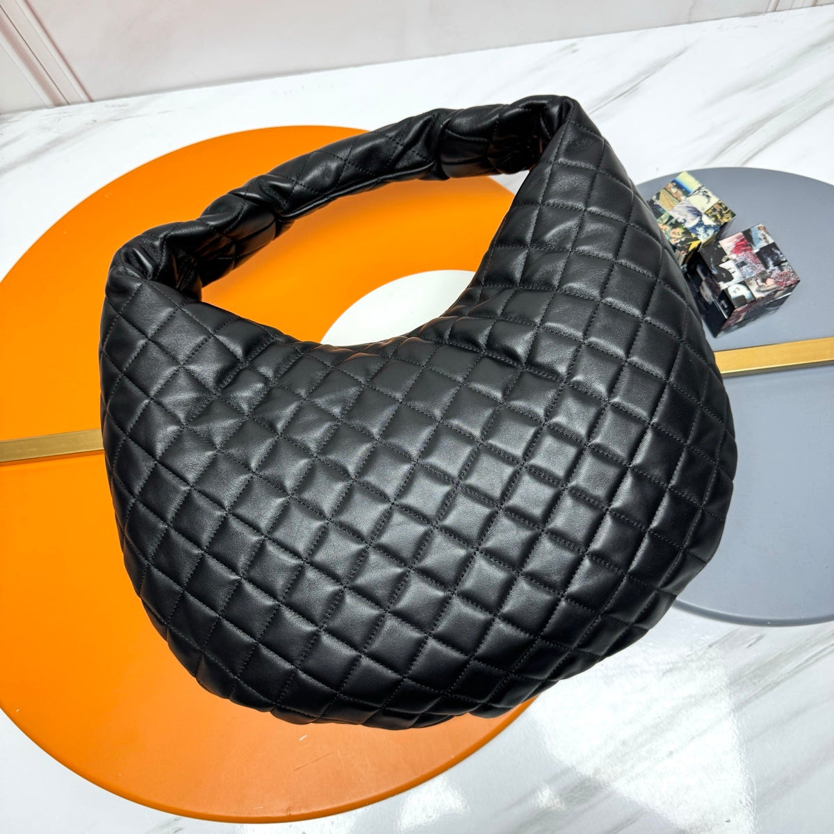 YSL Icarino Large Shoulder Bag Black Quited Leather 286001