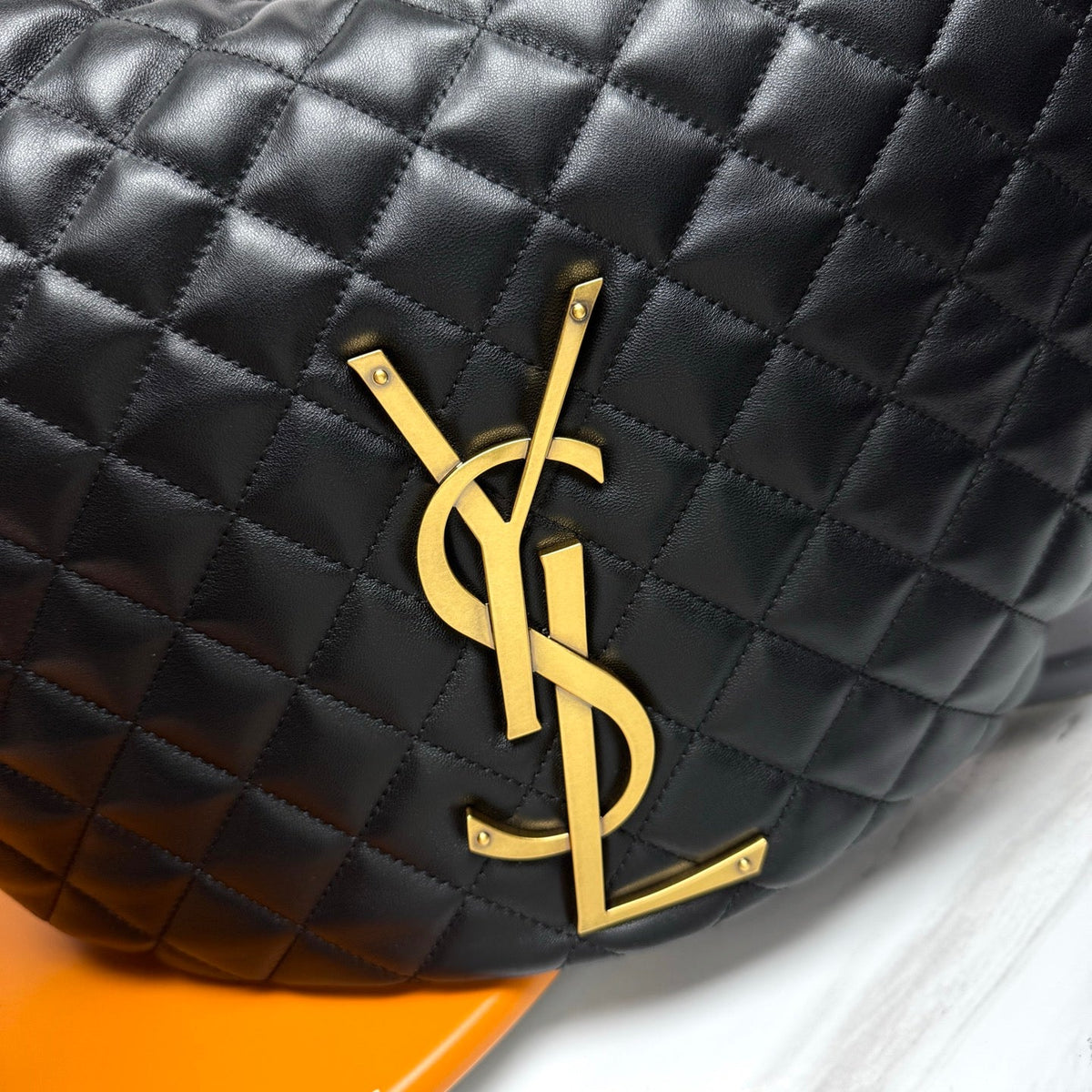 YSL Icarino Large Shoulder Bag Black Quited Leather 286001