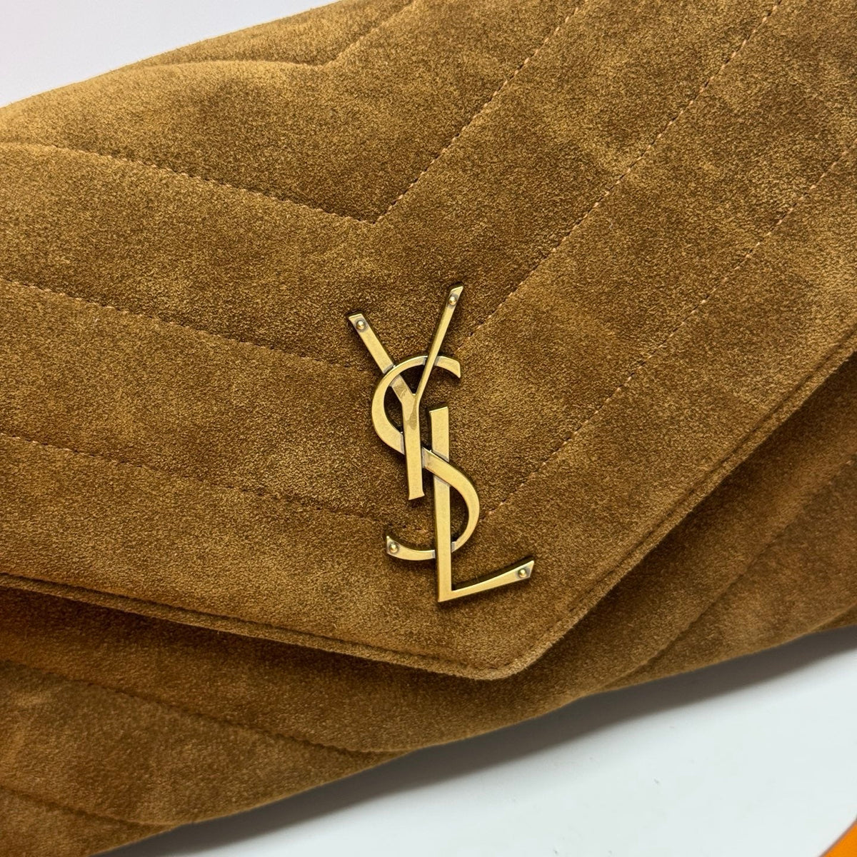 YSL Loulou Bag 29cm Coffee Brown Suede 285663