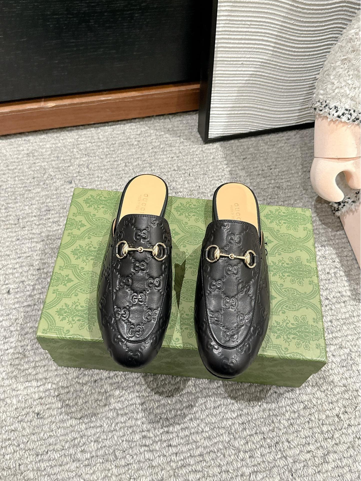 Horsebit Mule Black GG Leather