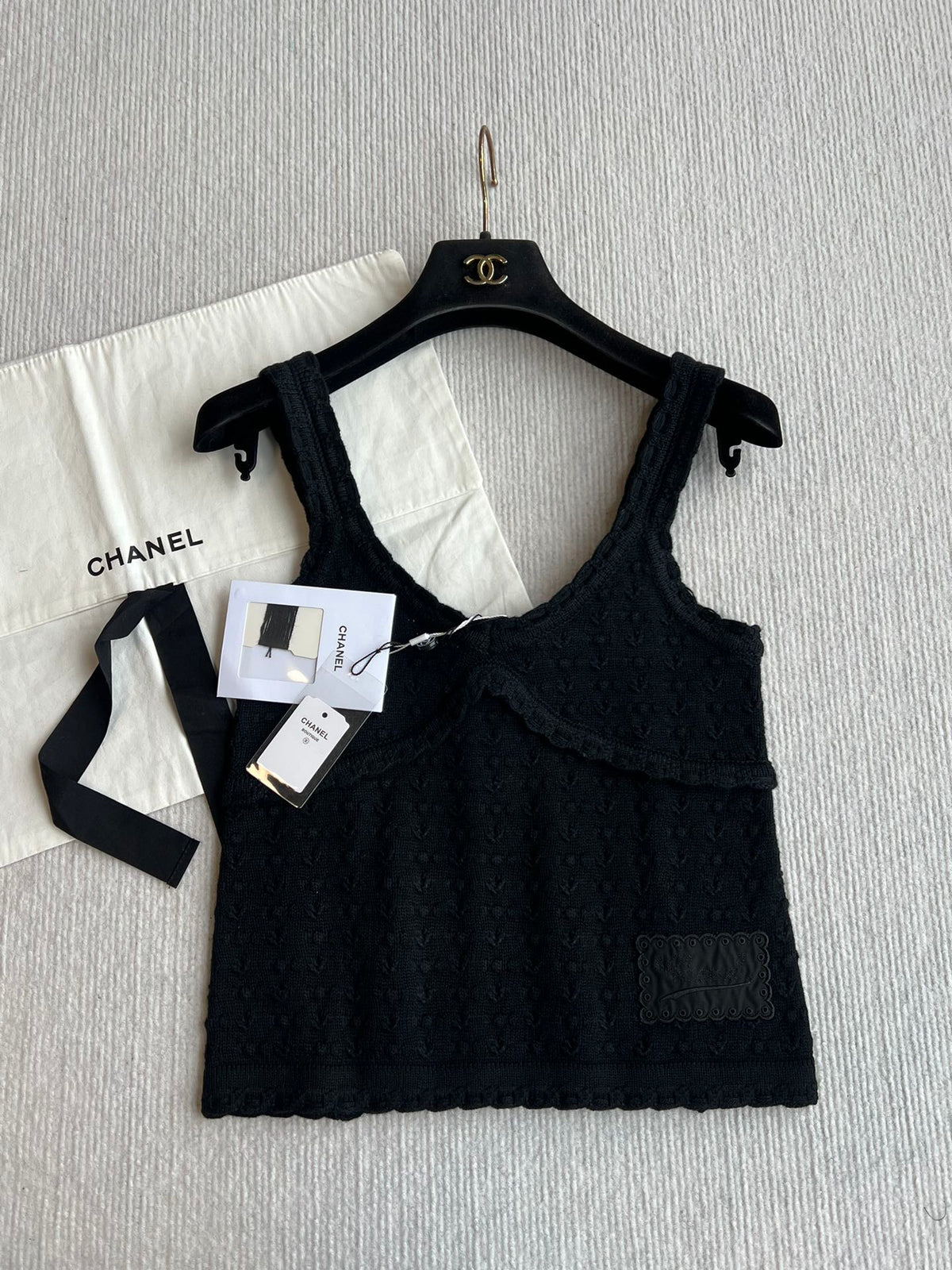 Chanel 25P Camisole Black Cashmere 220191