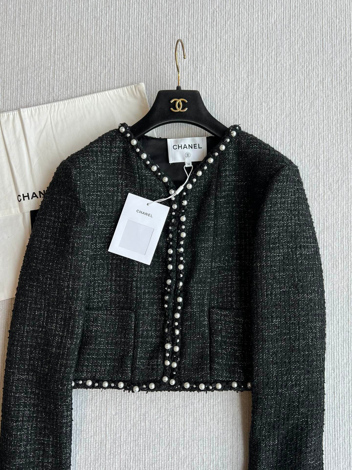 CC 25 Tweed Short Jacket Black Viscose Cotton 235912