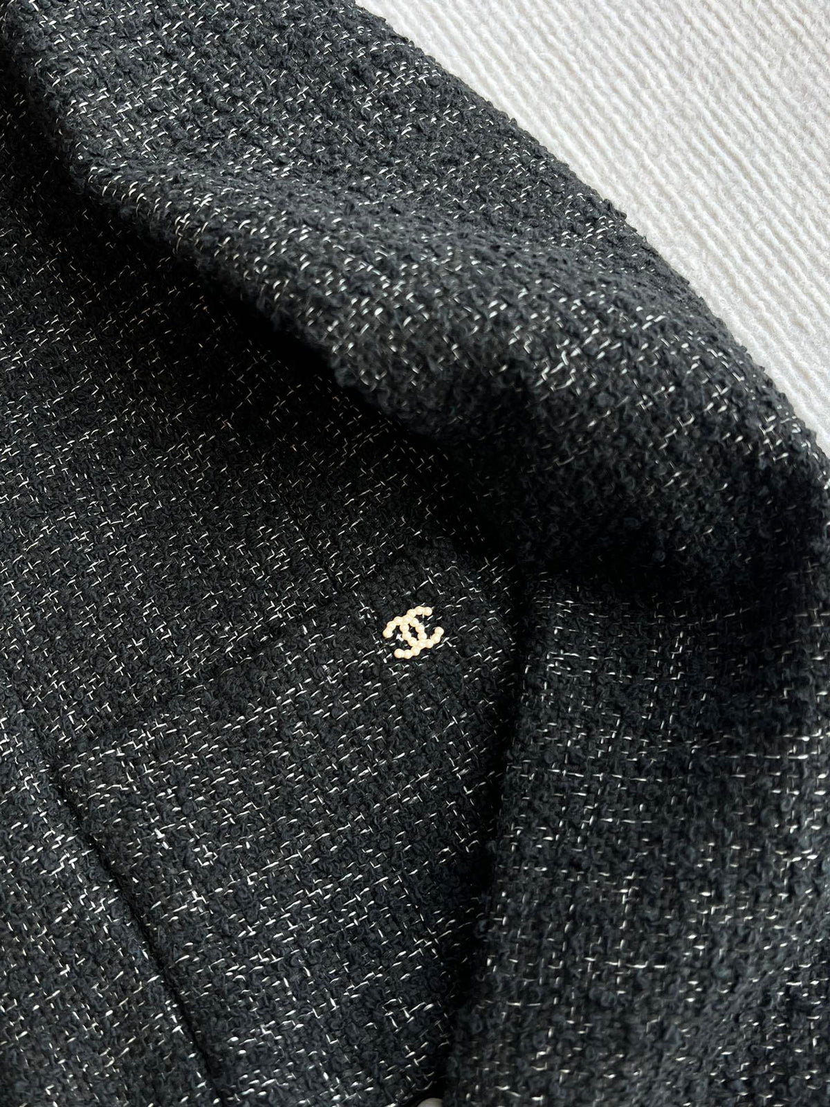 CC 25 Tweed Short Jacket Black Viscose Cotton 235912