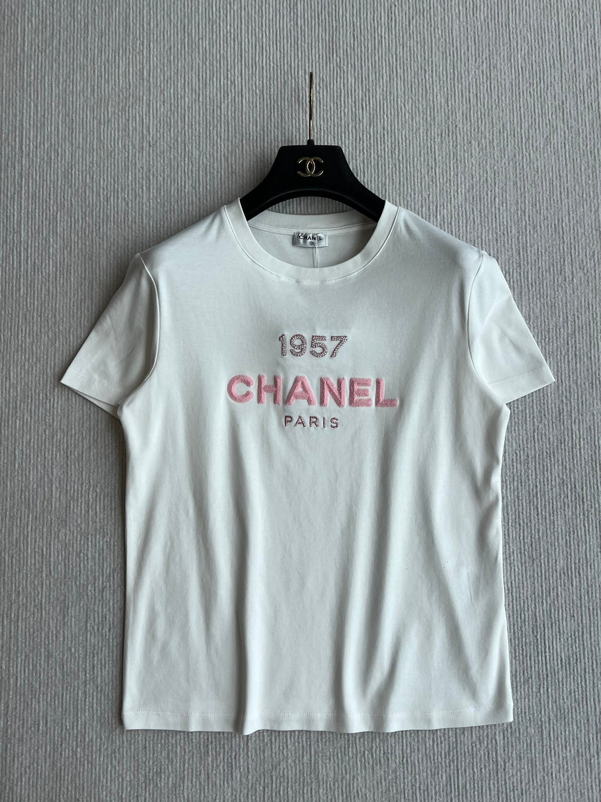 CC 25 Embroidery Round Neck Sleeved Short Cotton