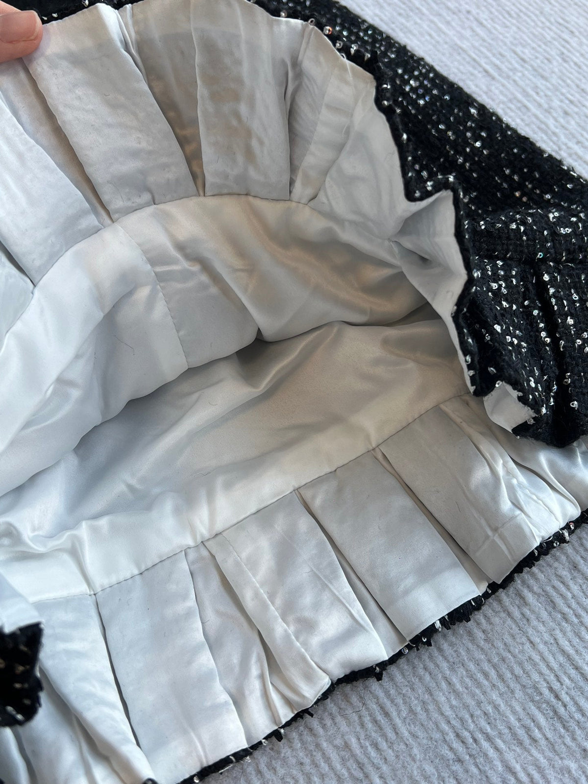 CC 25 Sequined Skirt In Black Tweed 277170