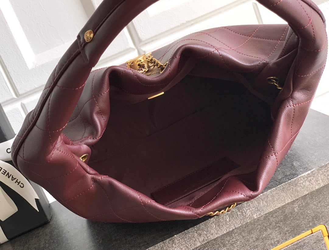 Chanel 26C Hobo Bag Dark Burgundy Cowhide GHW 272336