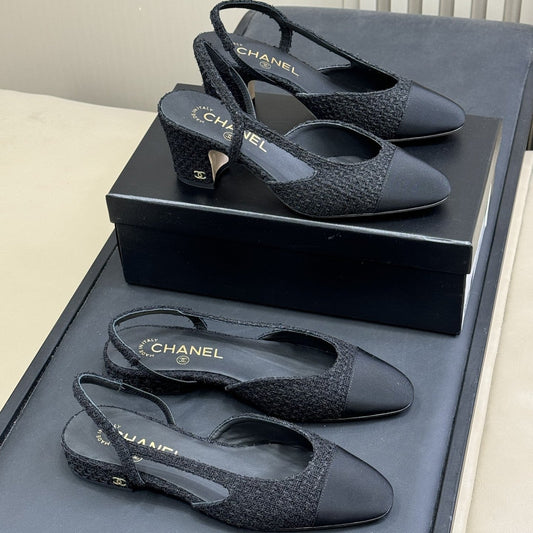 CC Classic Slingback Black Fabric Black Grosgrain 282284