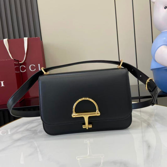 Gucci 25 Siena Bag 22.5cm  Black Gold Leather 292363