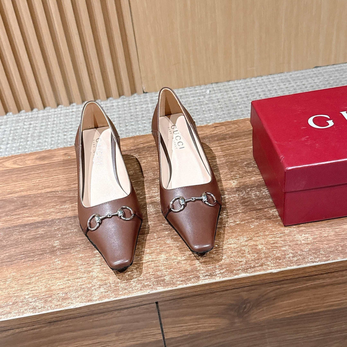 GG 26S Vittoria Pumps 6cm In Brown Lambskin