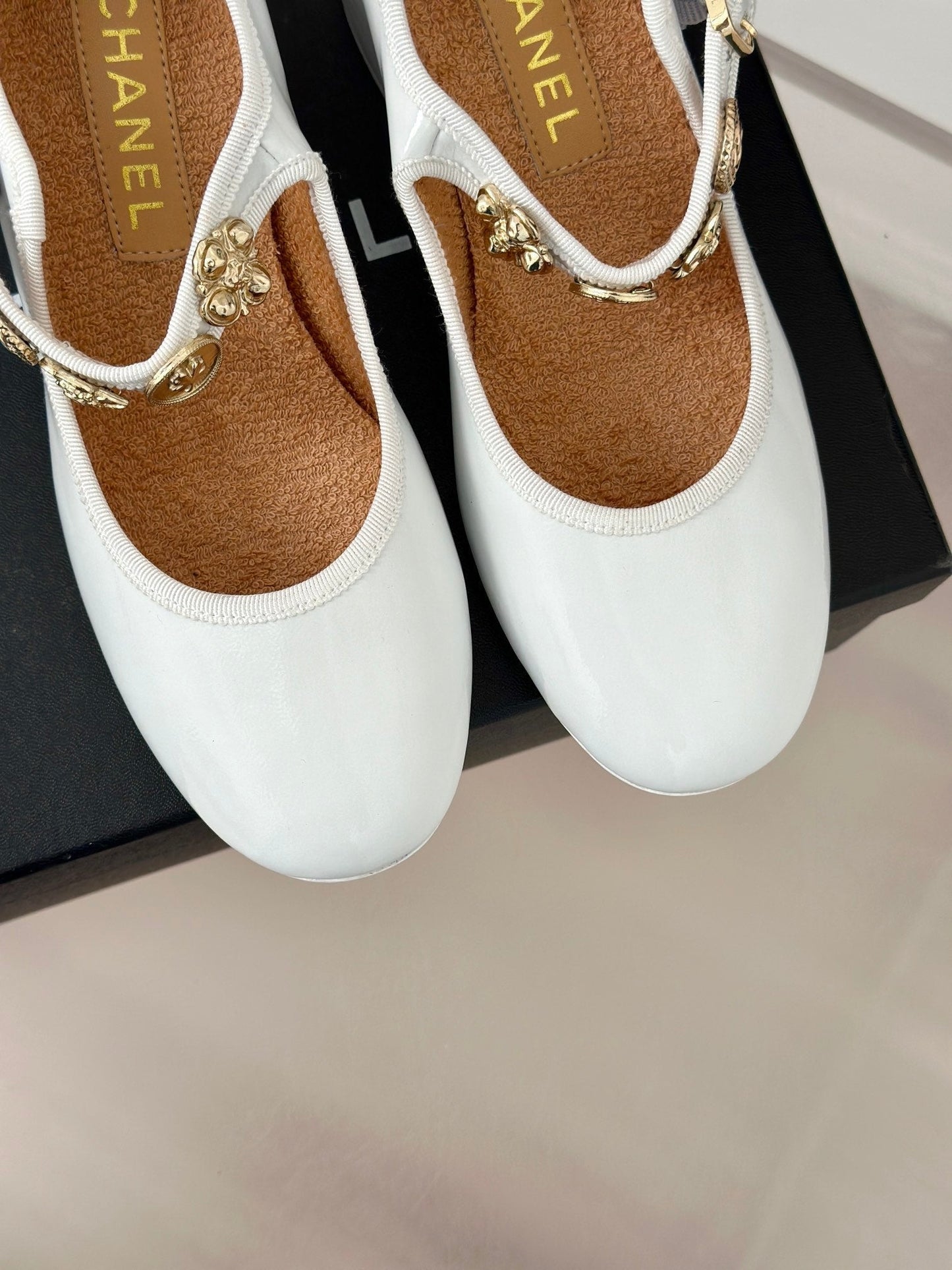 CC High Mary Jane Glossy White Lambskin
