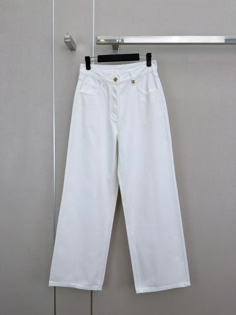 CC 26s Wide-Leg Pants White Denim 407867