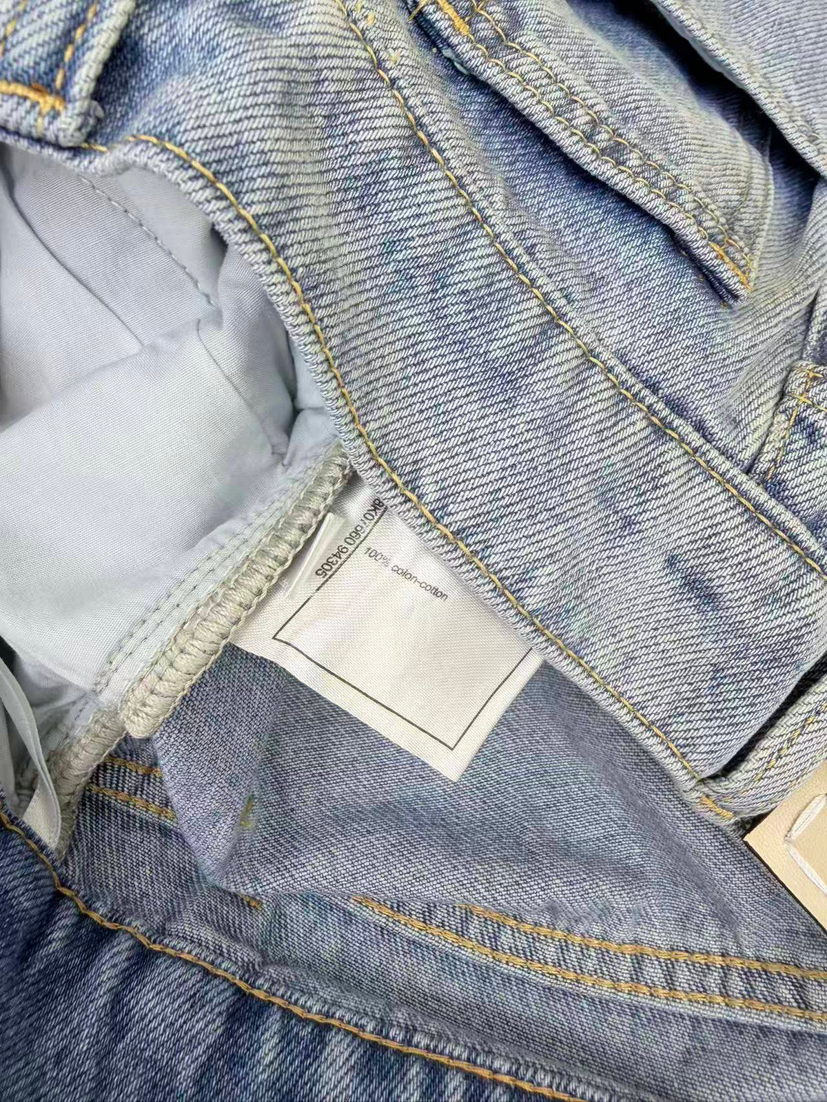 CC 26s Wide-Leg Pants Washed Blue Denim 407866