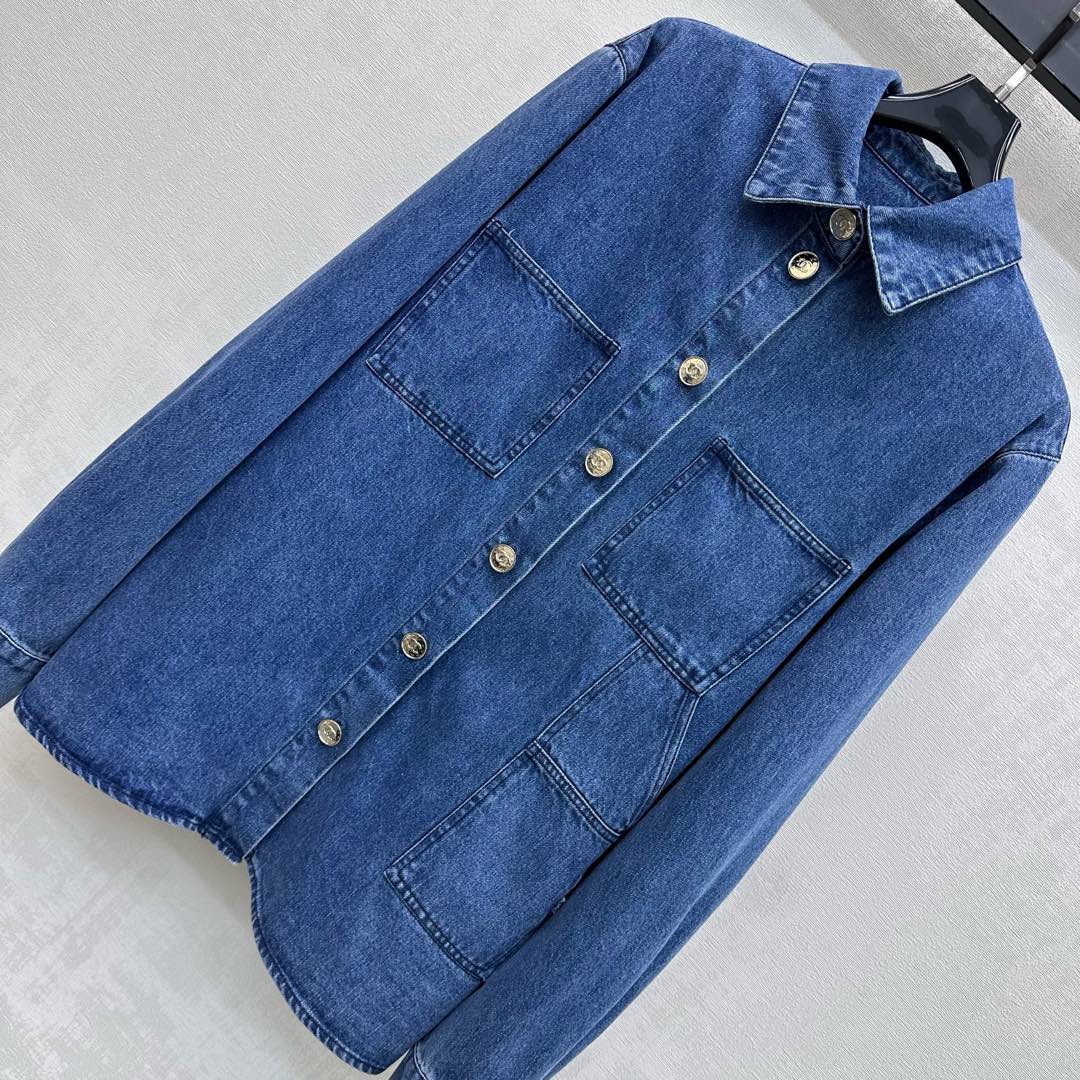 CC 26S  Loose-fit Denim Jacket Indigo Blue Cotton Denim 350421