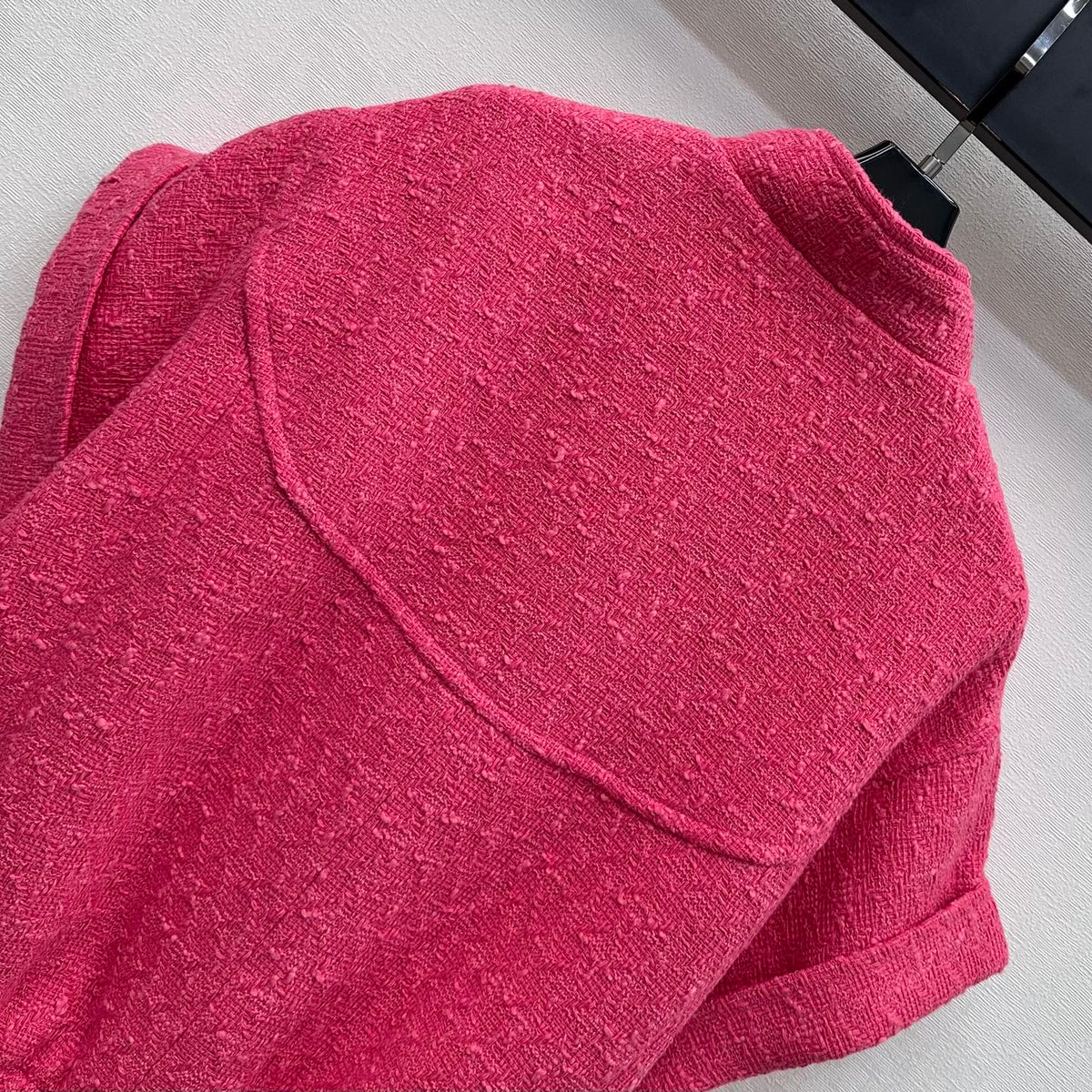 CC Jacket Short-sleeved Fuchsia Pink Cotton 350253