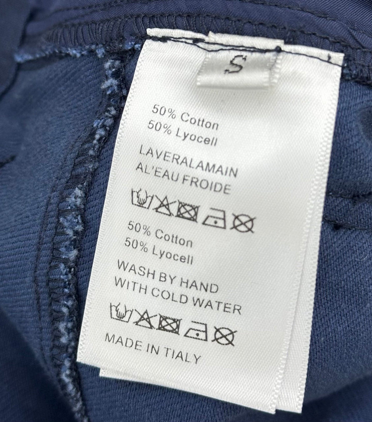 CC Wide-Leg Trousers Navy Blue Cotton Lyocell 350200