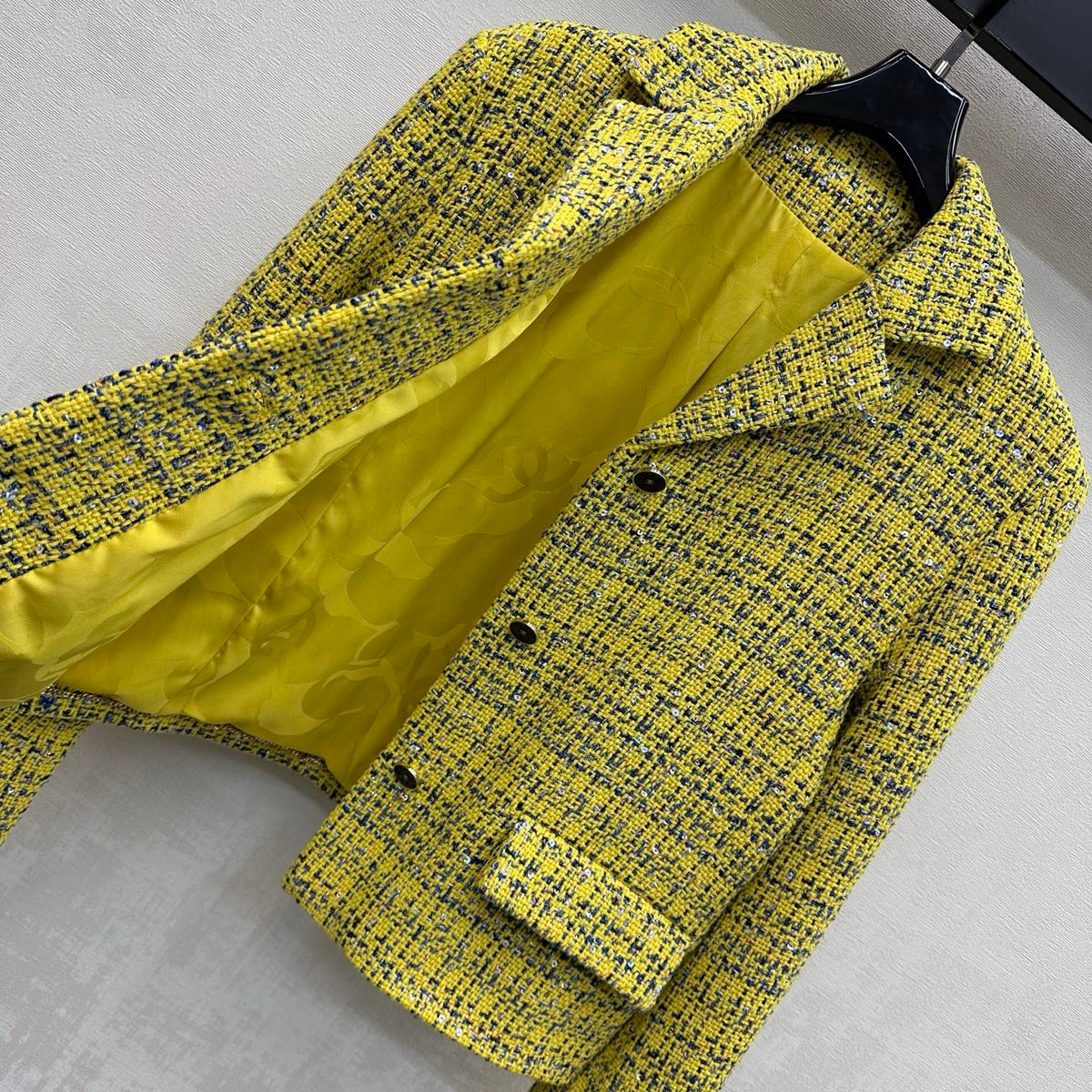 CC 26s Jacket Yellow Navy Blue Sliver Tweed 363984