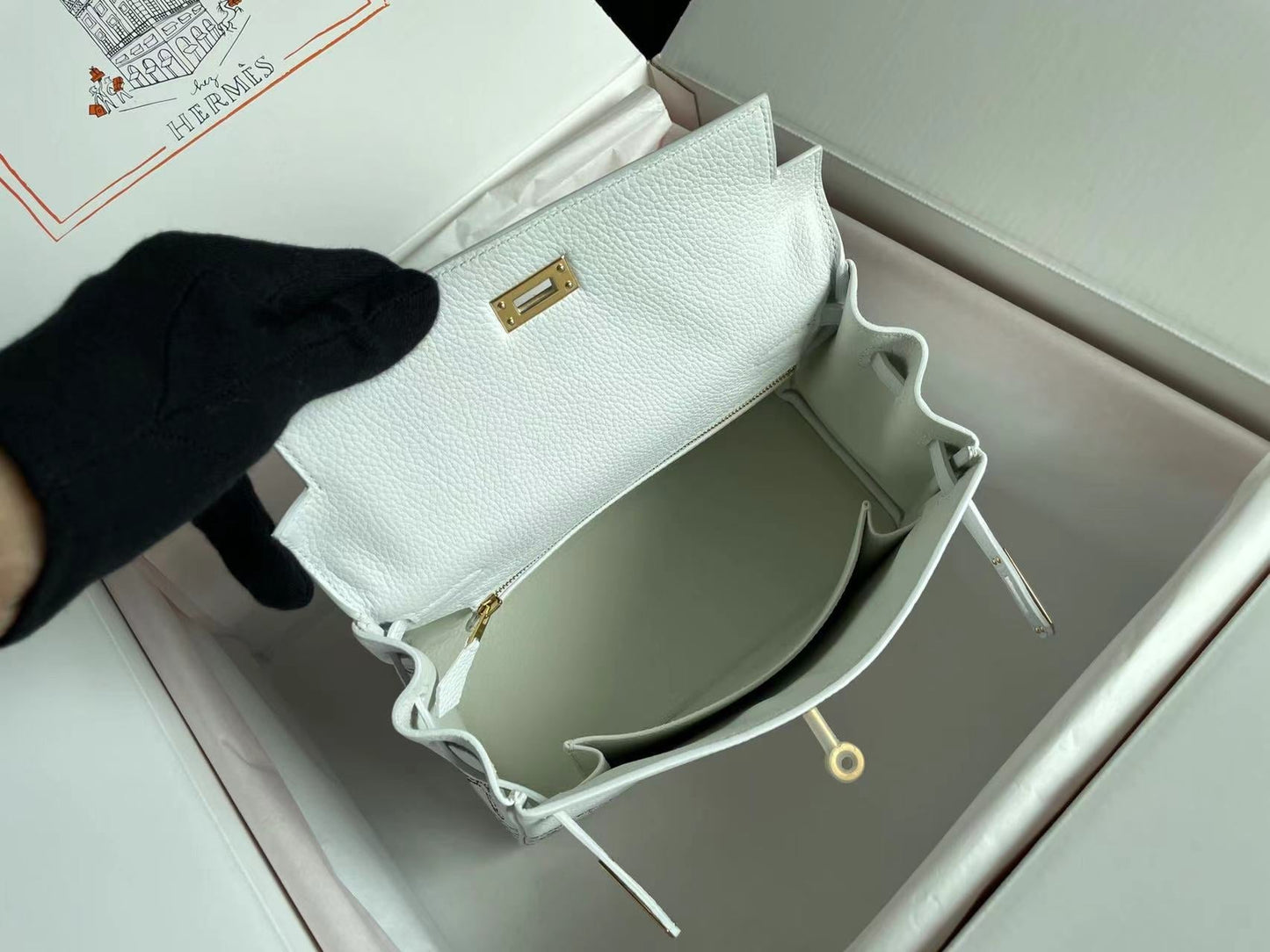 BIRKIN 25 BAG IN WHITE CALFSKIN WITH COLORFUL STICKER 228763 (MADE - TO - ODER)