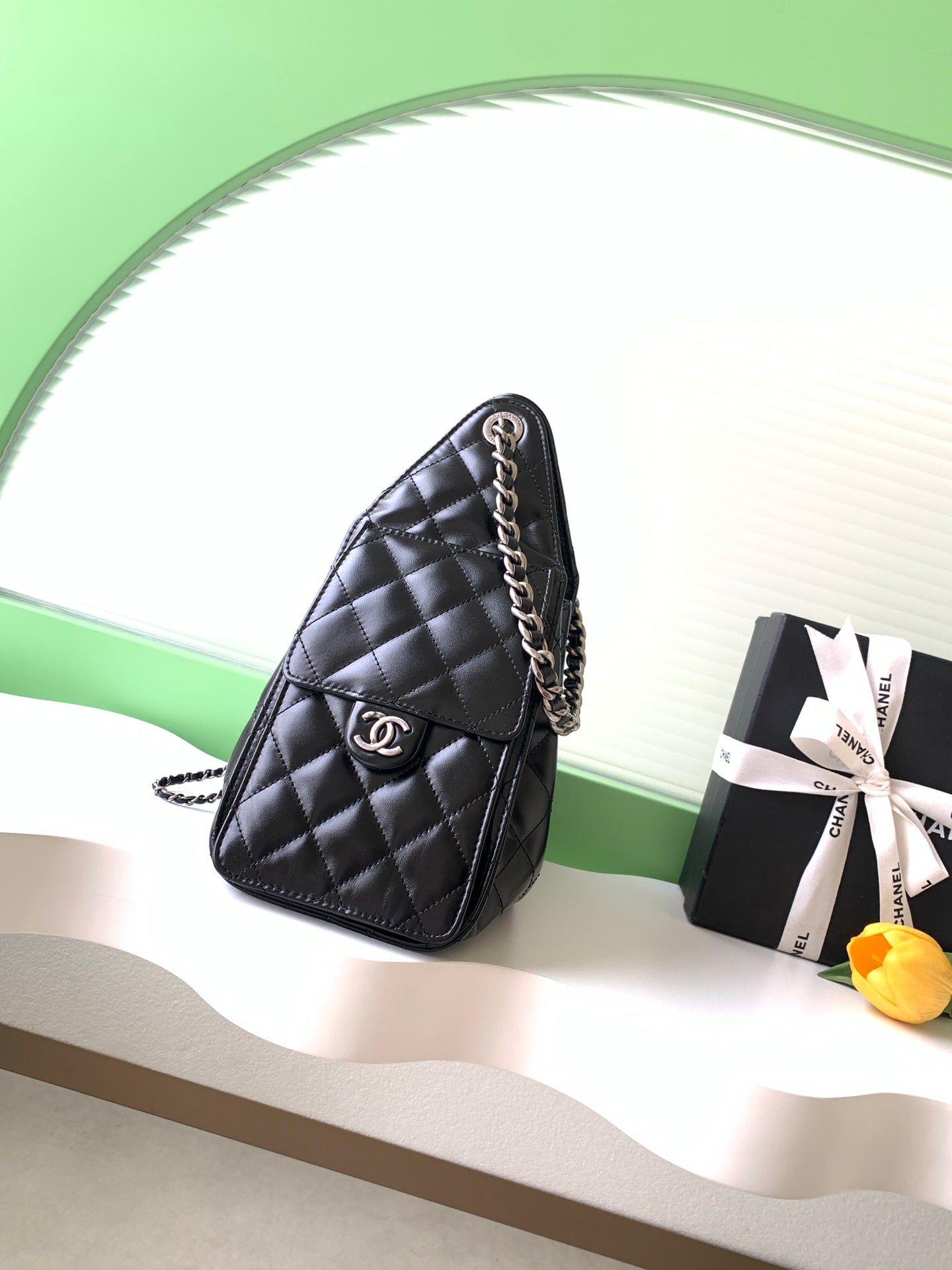 CC 25s Hobo Bag Black Lambskin SHW 286366