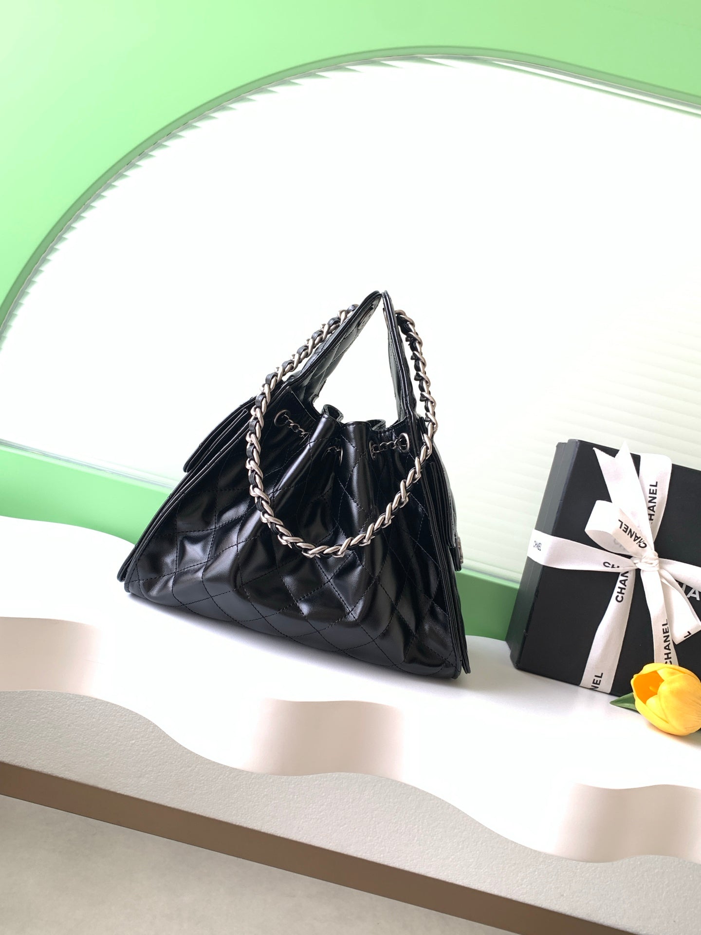 CC 25s Hobo Bag Black Lambskin SHW 286366